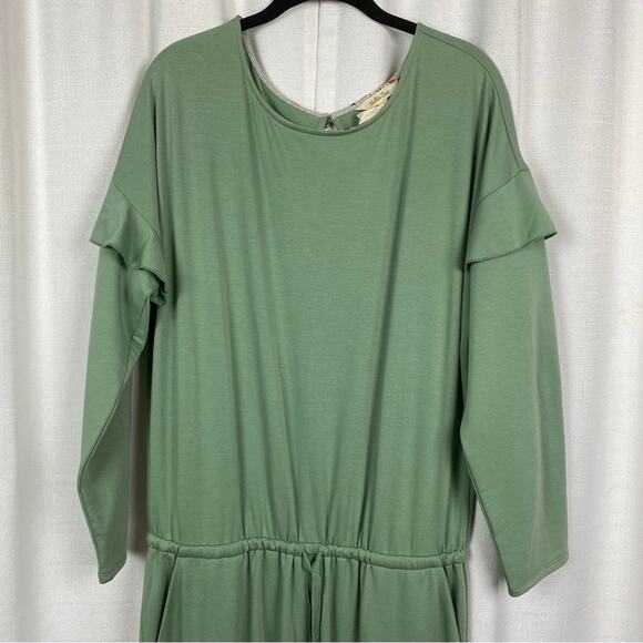 Matilda Jane Mint Green Long Sleeve Resting Day Pocket Knit Jumpsuit Sz.L - Picture 5 of 14